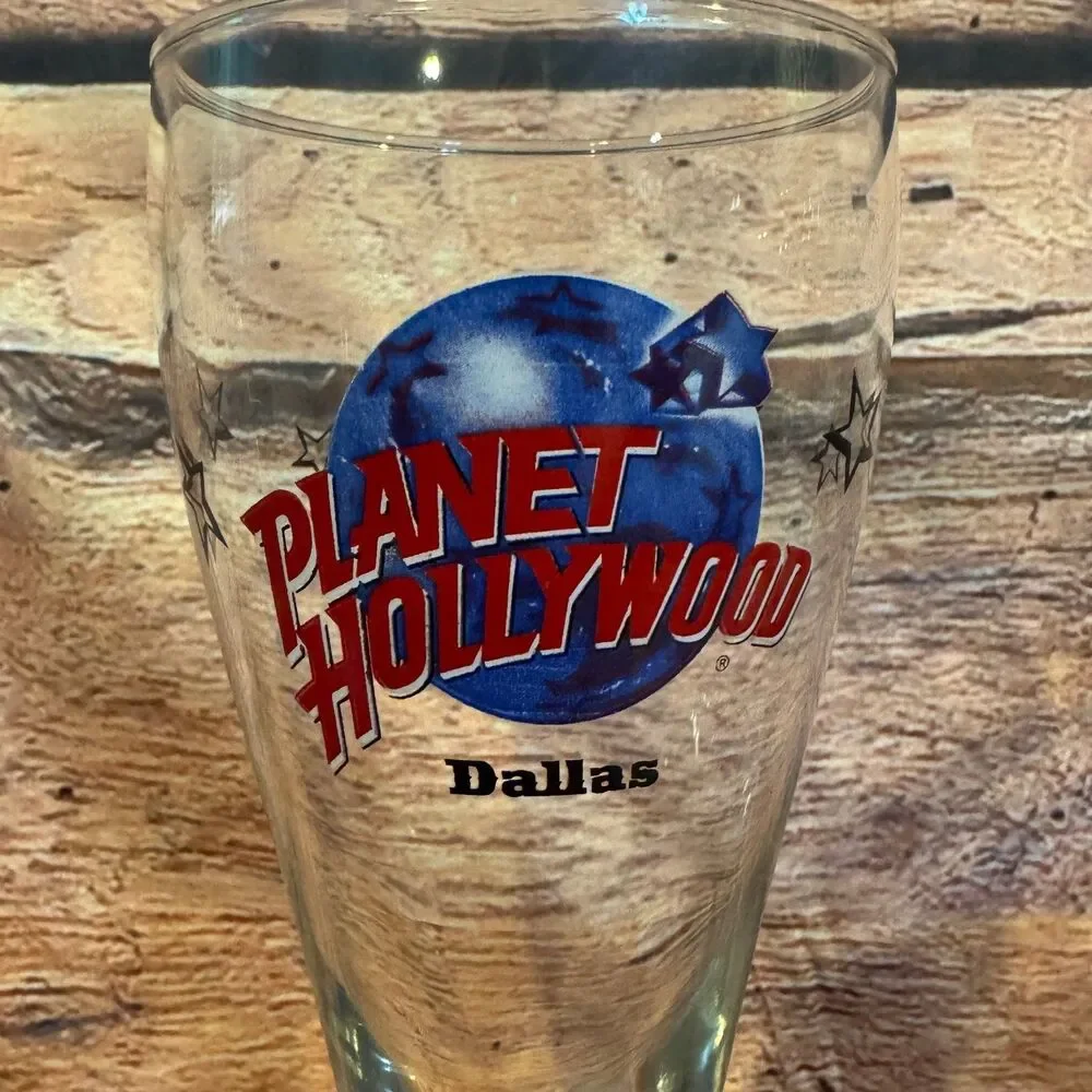 Planet Hollywood Dallas Pilsner Glass Drinkware Clear Collectible